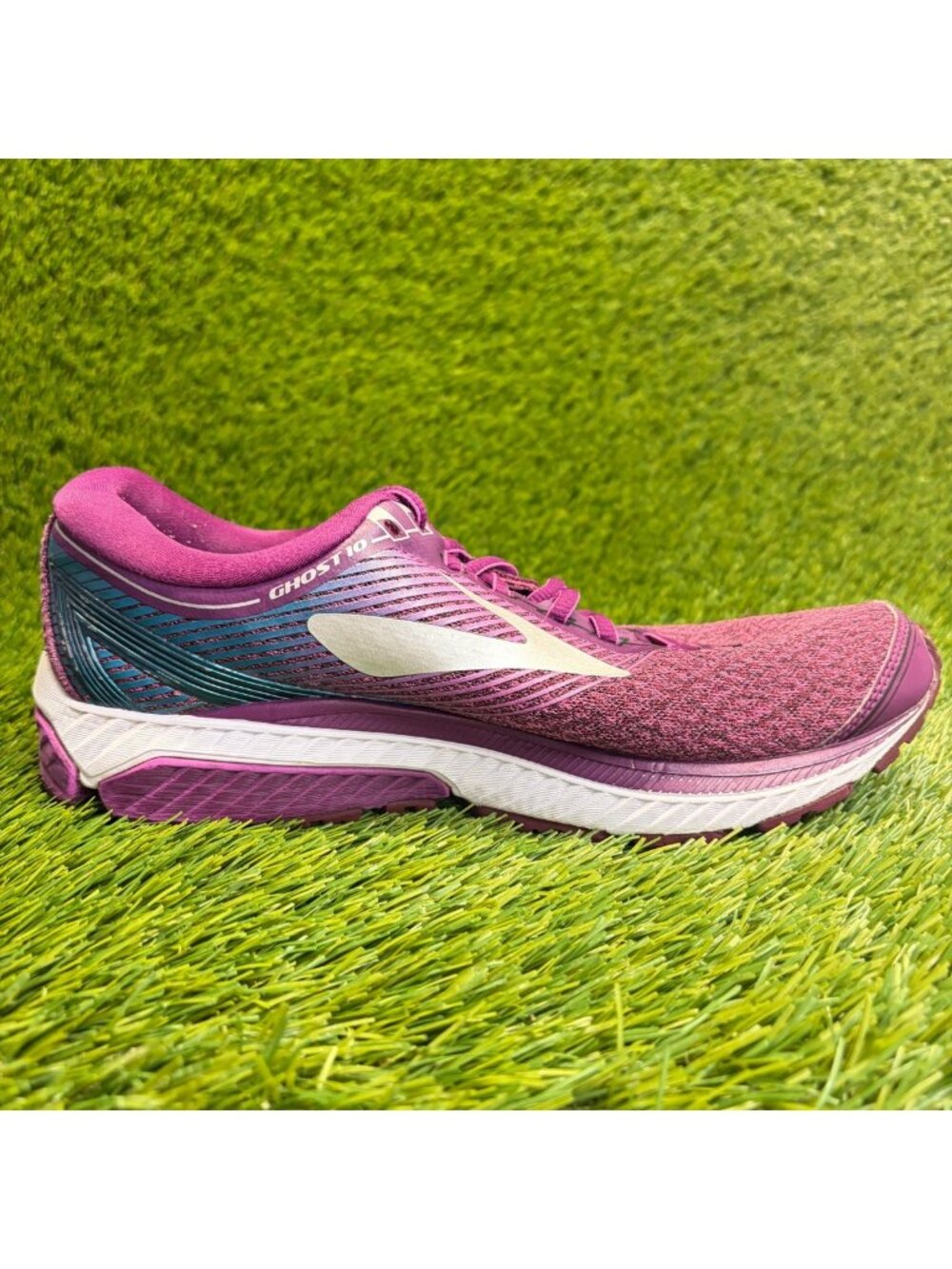 Brooks Ghost 10 Womens Size 9 Purple Blue White Athletic Running Shoes Sneakers - Picture 4 of 12